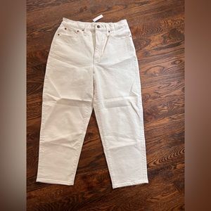 Madewell Balloon Jeans, new with tag. Light cream color.